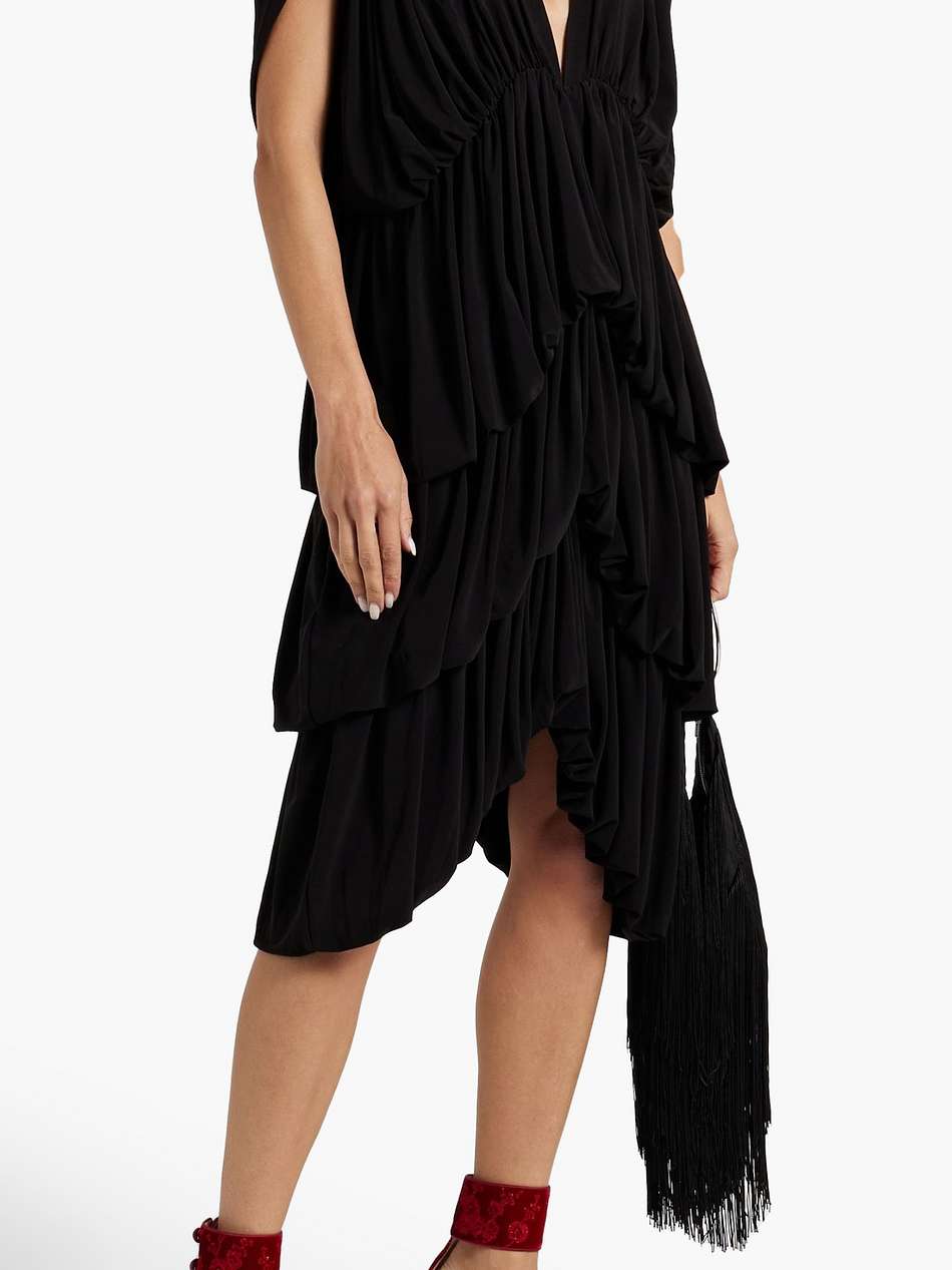 tiered stretch-jersey midi dress