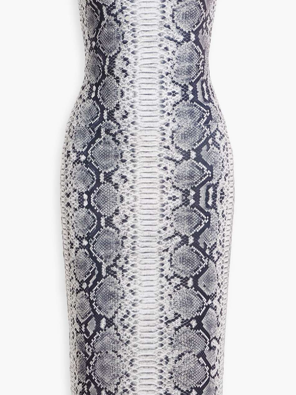 strapless snake-print stretch-jersey midi dress