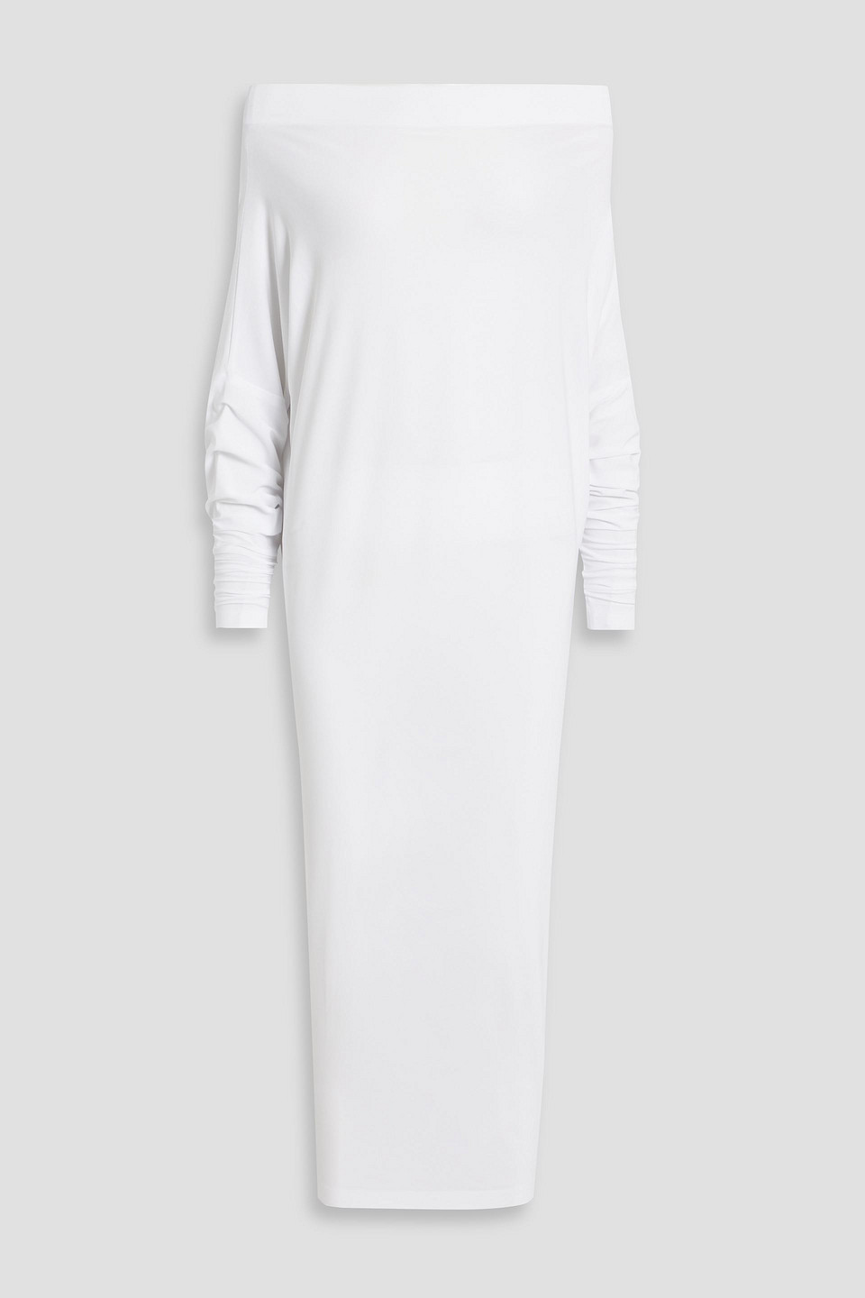 Norma Kamali Off-the-shoulder Stretch-jersey Maxi Dress In White