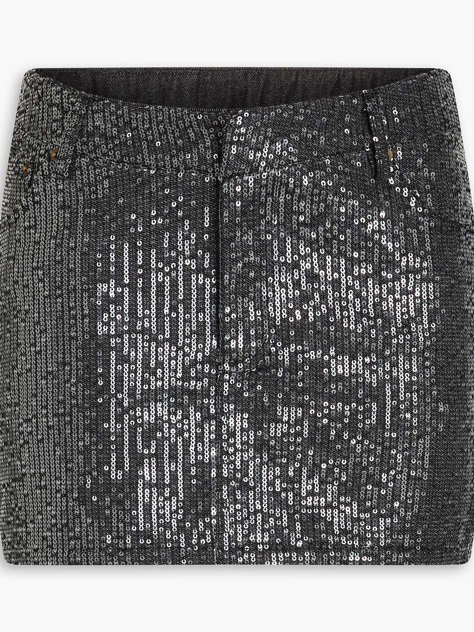 sequined cotton-twill mini skirt