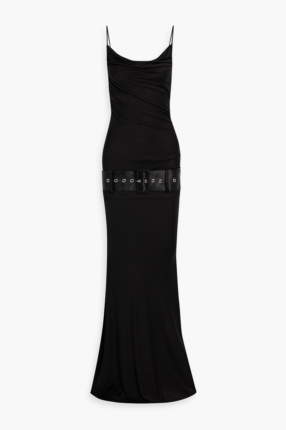 Retroféte Deia Belted Jersey Maxi Dress In Black