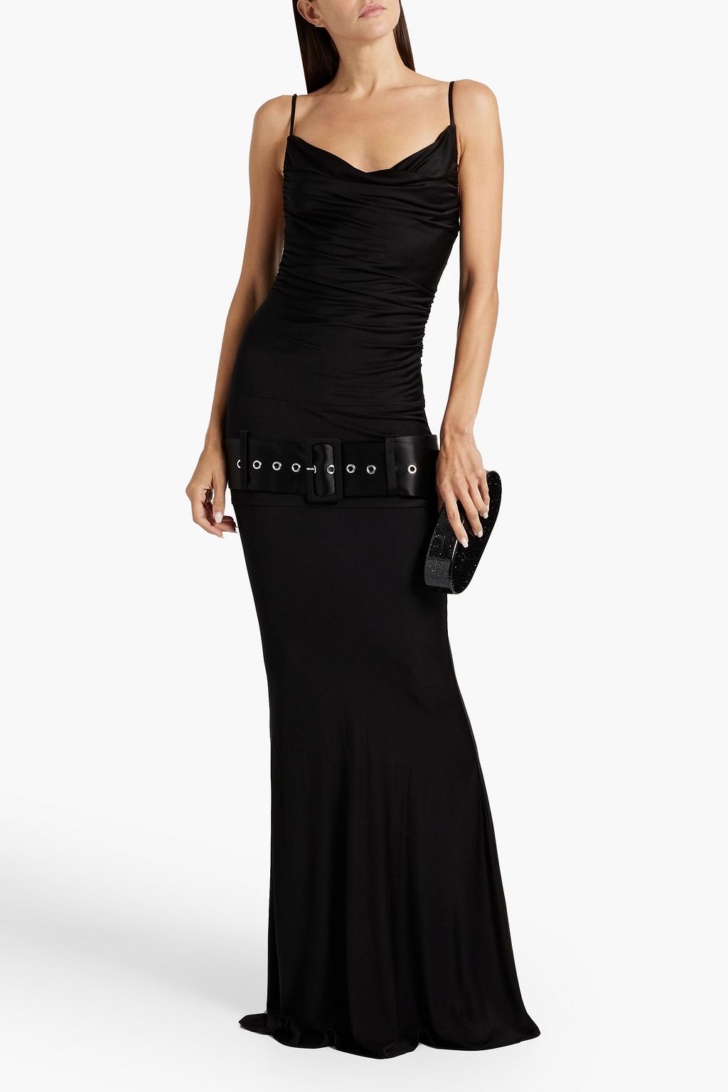 RETROFÊTE Deia belted jersey maxi dress
