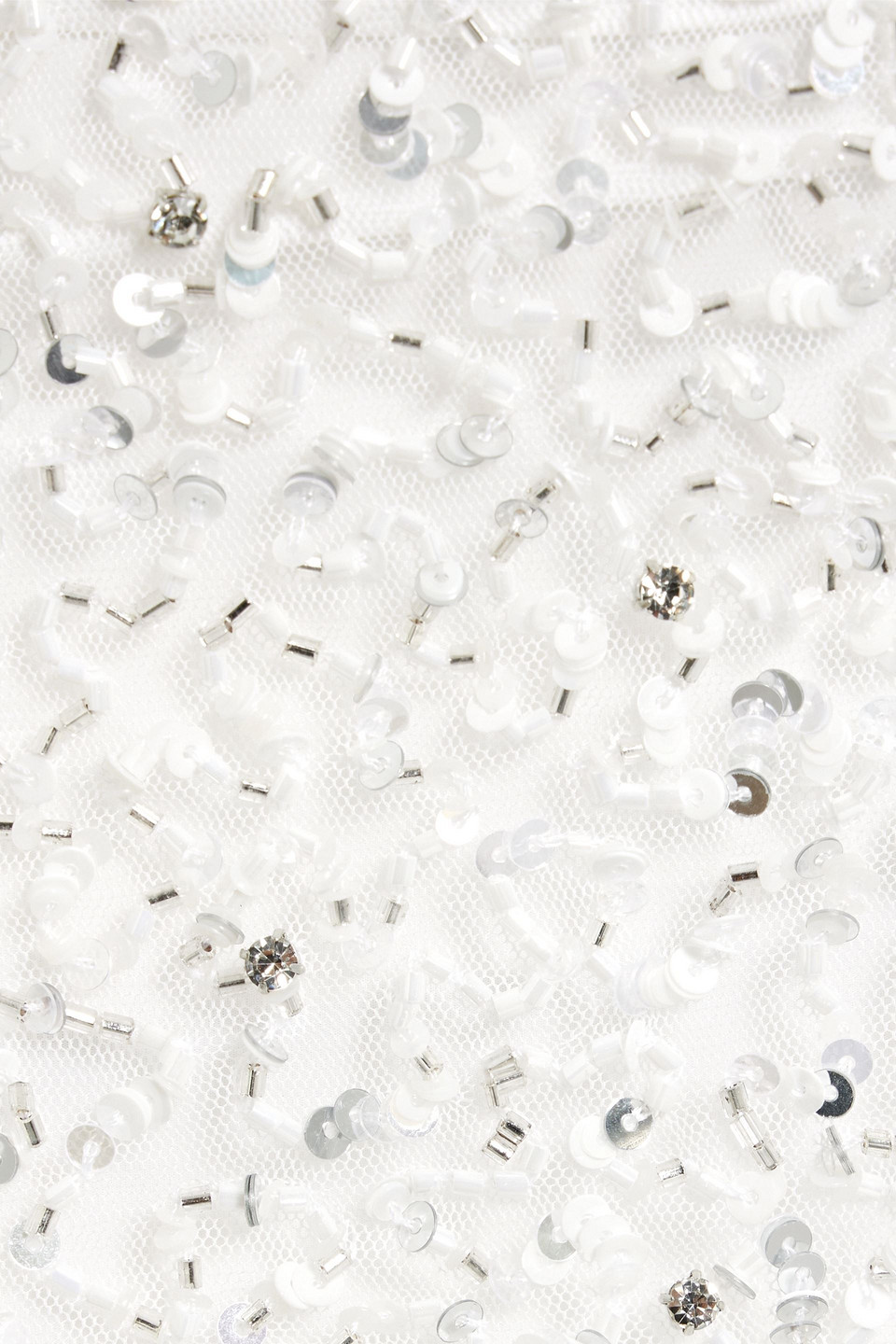 Retroféte Lexie Embellished Tulle Mini Skirt In White