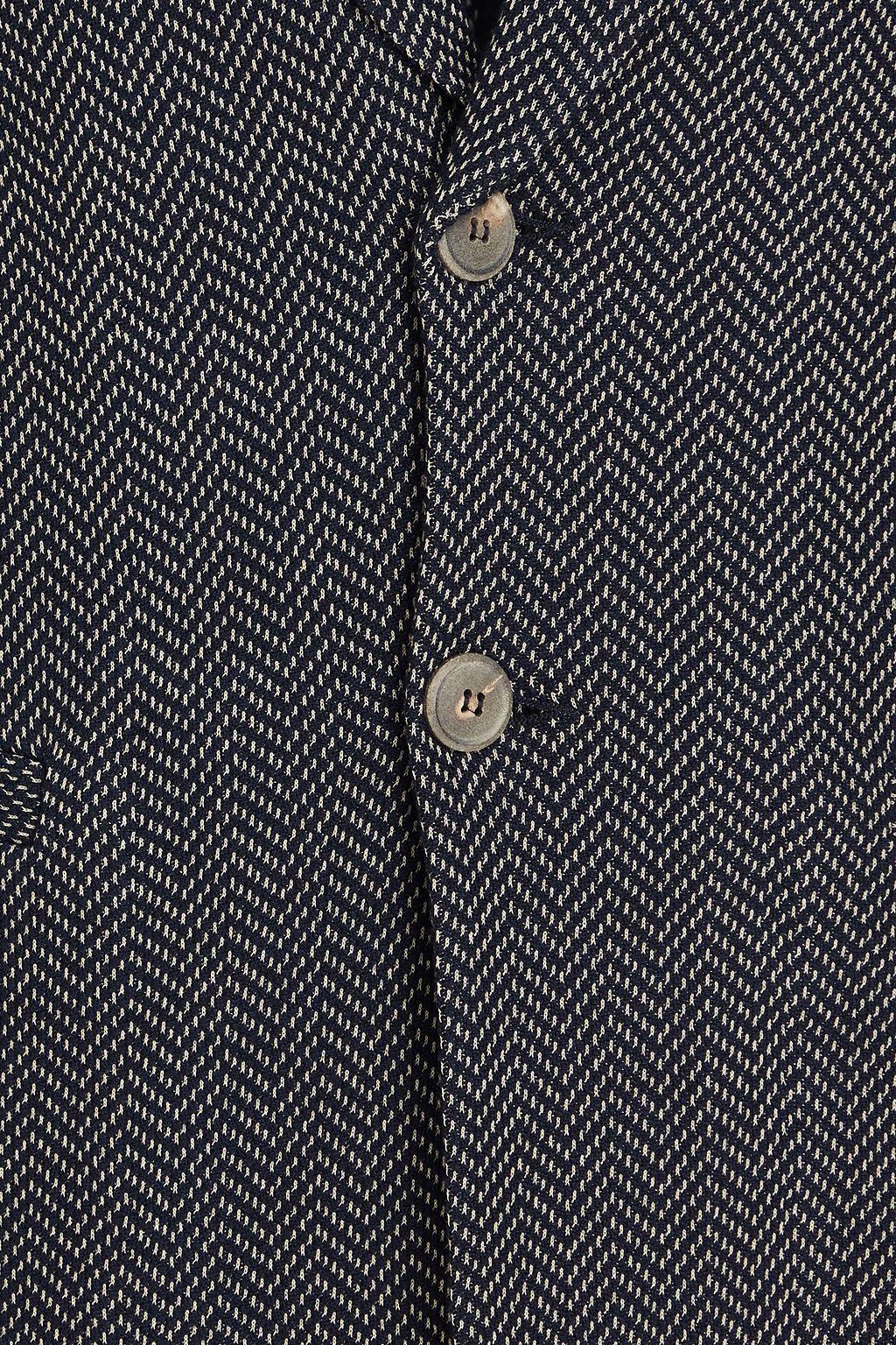 GIORGIO ARMANI Jacquard-knit cotton and cashmere-blend blazer