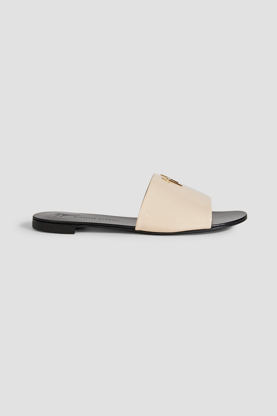 Giuseppe Zanotti Shirley Glossed Slides In Ecru