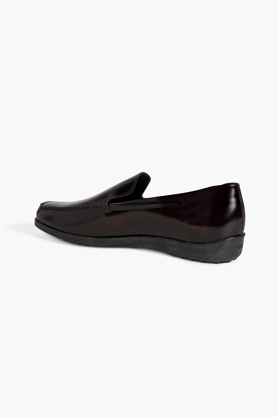 Tod's Glossed-leather Loafers In Merlot