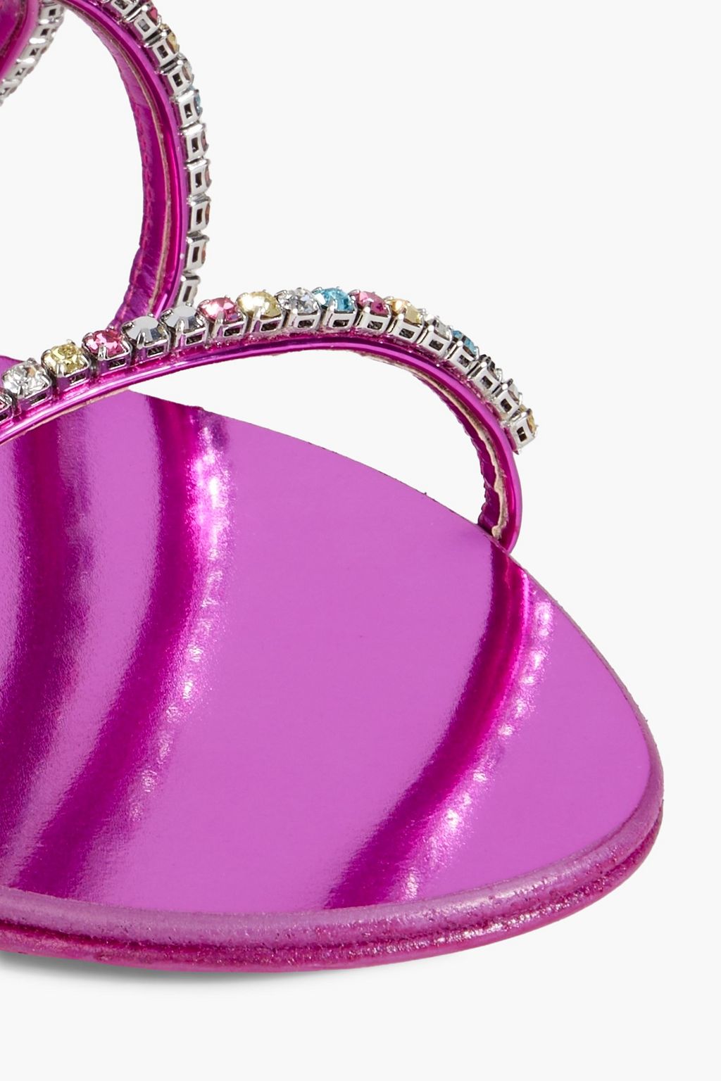 GIUSEPPE ZANOTTI Dark Colorful crystal-embellished mirrored sandals