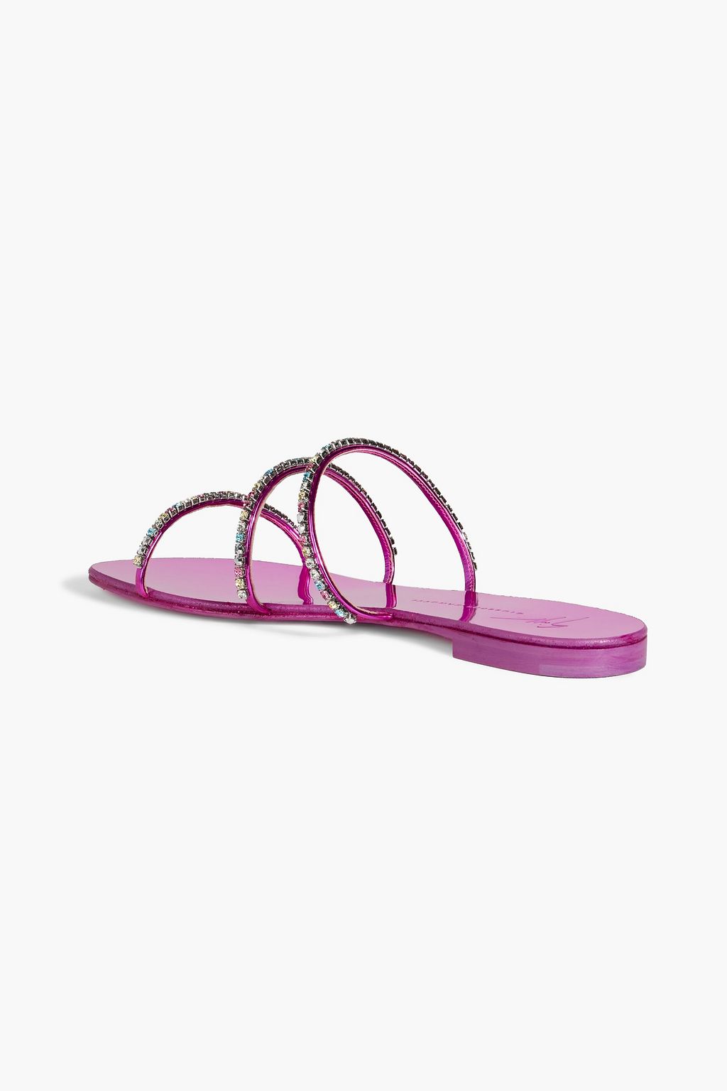GIUSEPPE ZANOTTI Dark Colorful crystal-embellished mirrored sandals