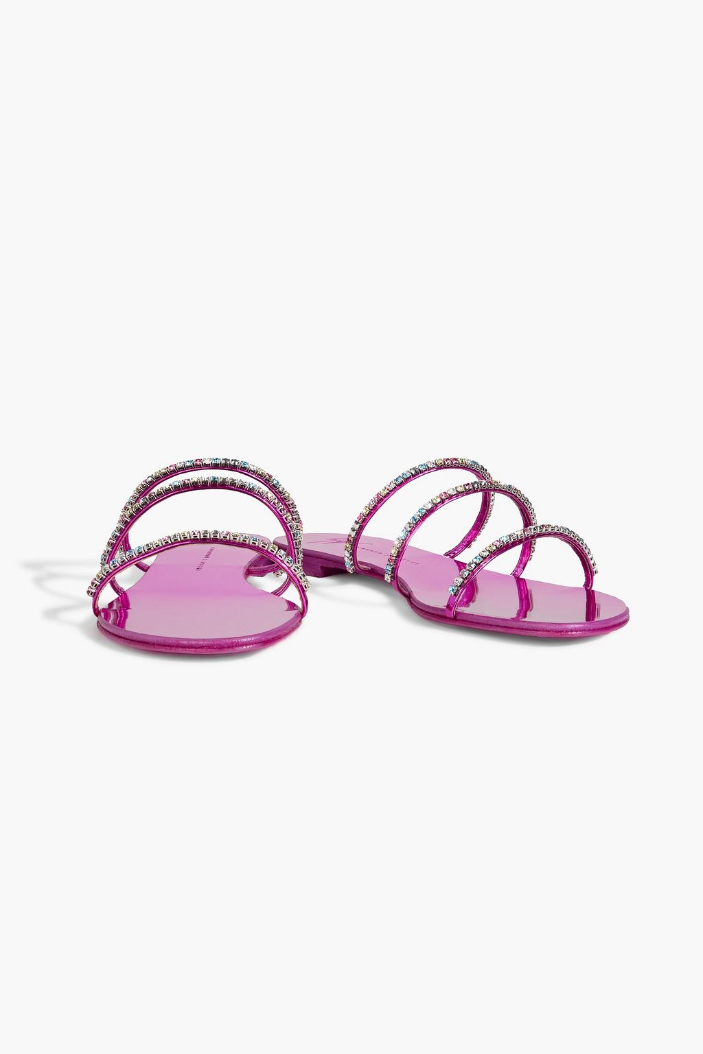 GIUSEPPE ZANOTTI Dark Colorful crystal-embellished mirrored sandals