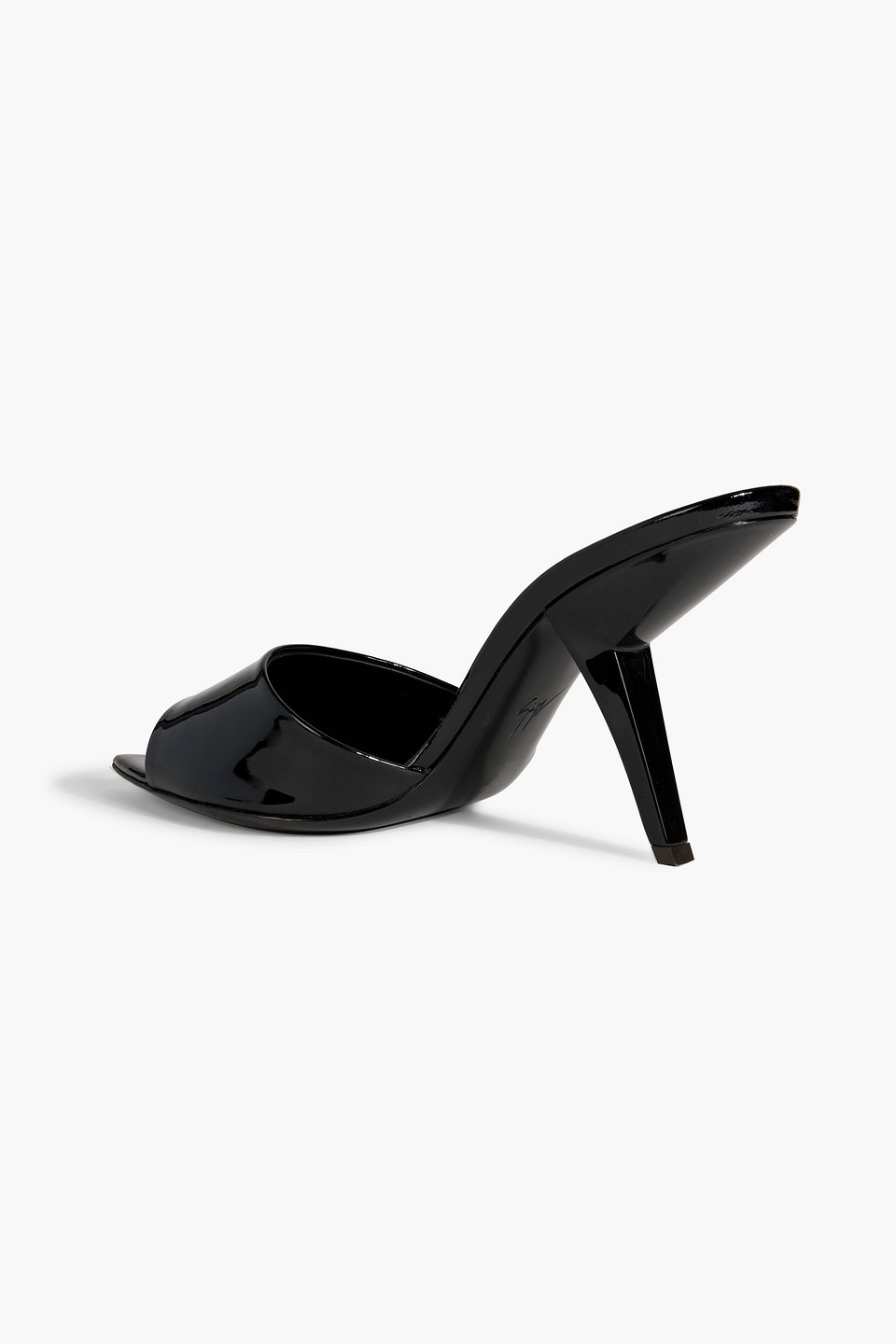 GIUSEPPE ZANOTTI MYSTERO FAUX PATENT-LEATHER MULES 