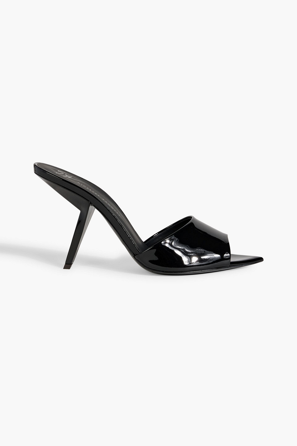 Giuseppe Zanotti Mystero Faux Patent-leather Mules In Black
