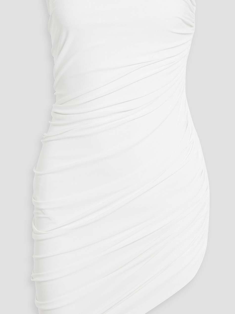 diana strapless ruched stretch-jersey mini dress