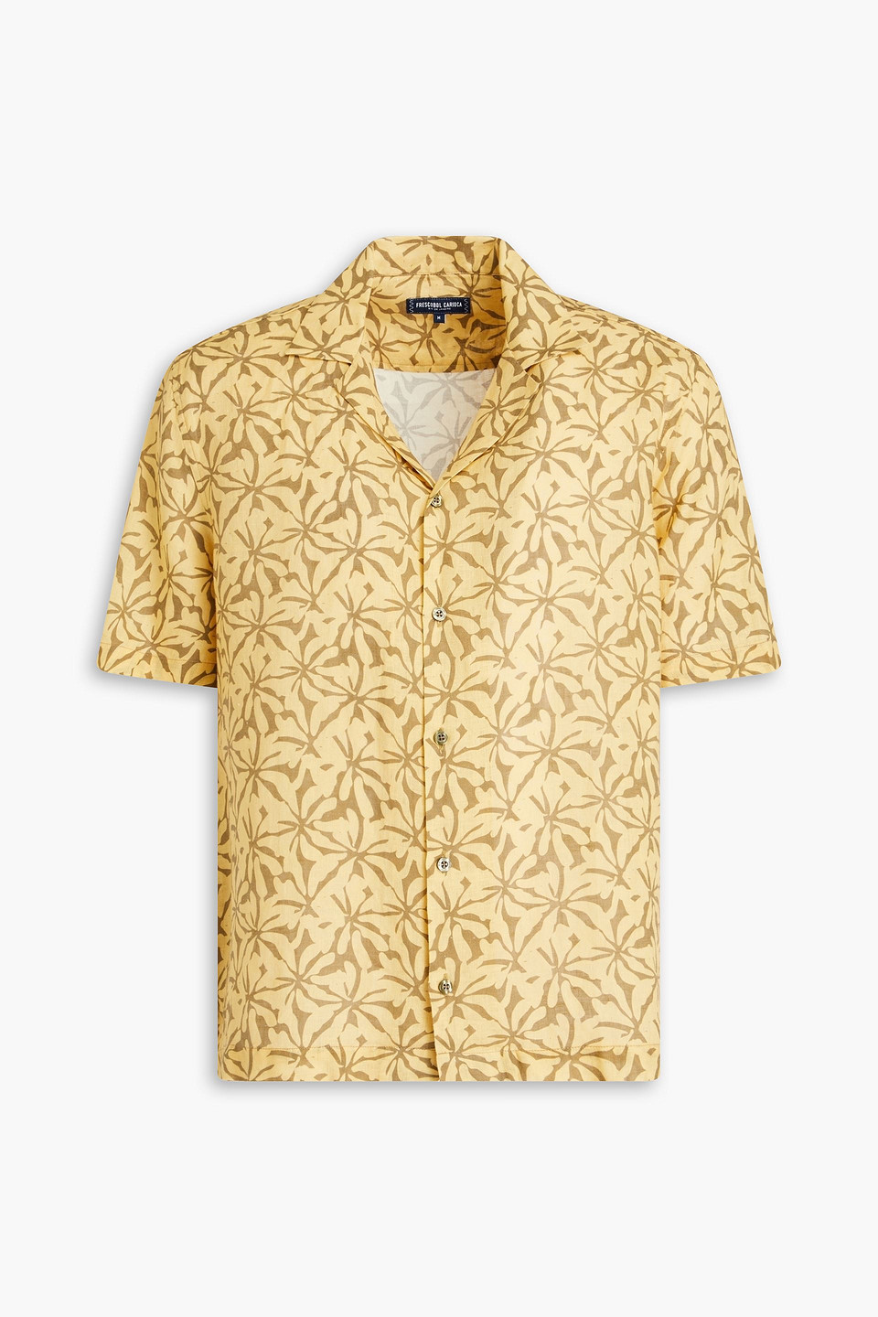 Frescobol Carioca Roberto Floral-print Linen Shirt In Pastel Yellow