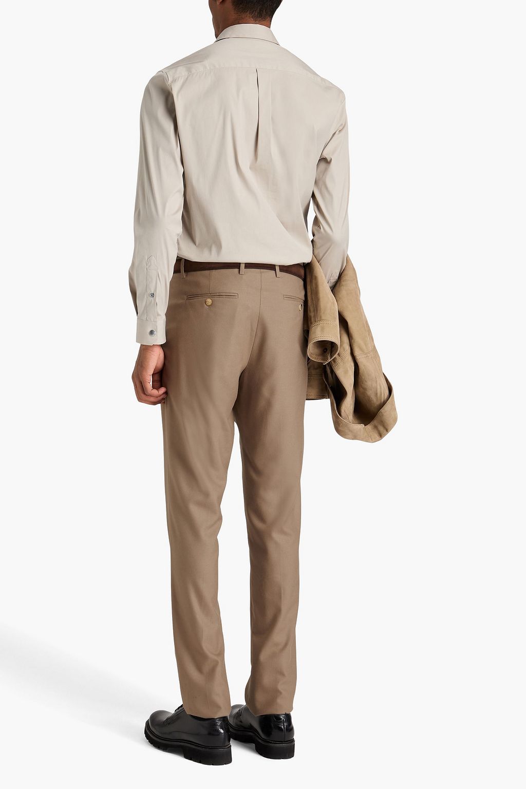 GIORGIO ARMANI ウールツイル テーパードパンツ