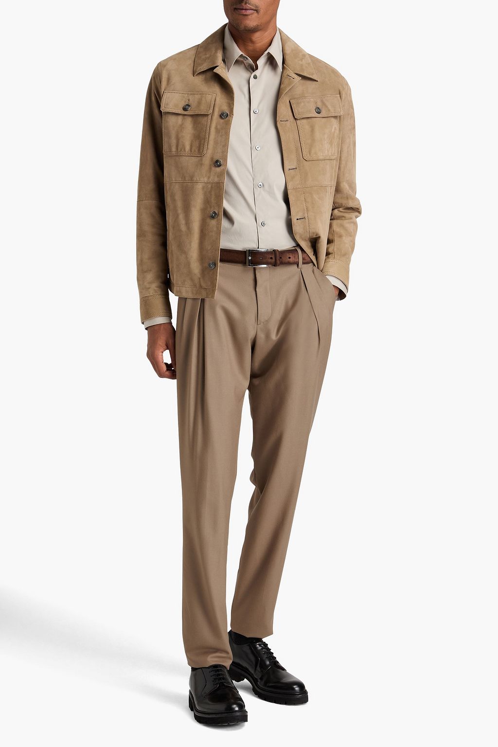 GIORGIO ARMANI ウールツイル テーパードパンツ