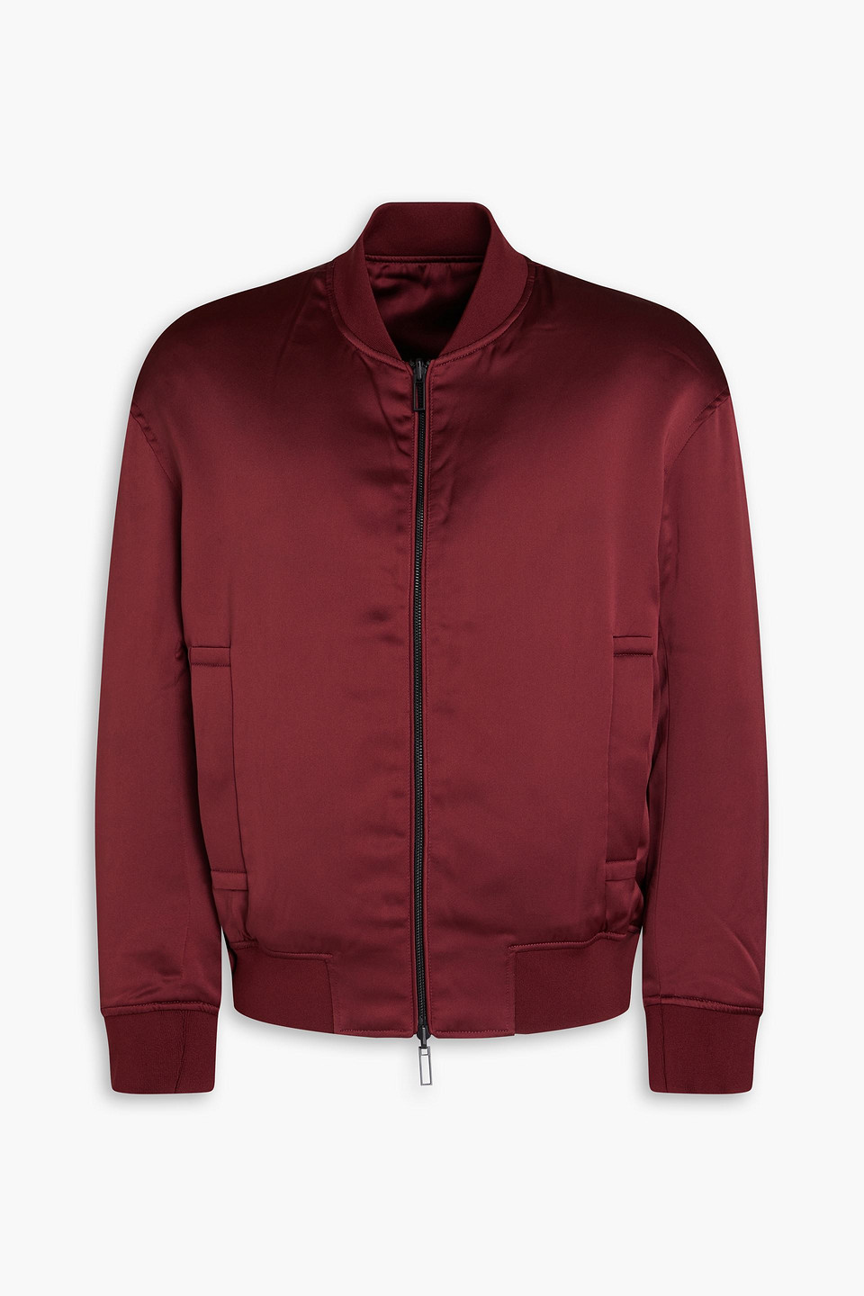Emporio Armani - Embroidered satin bomber jacket - Burgundy - IT 56