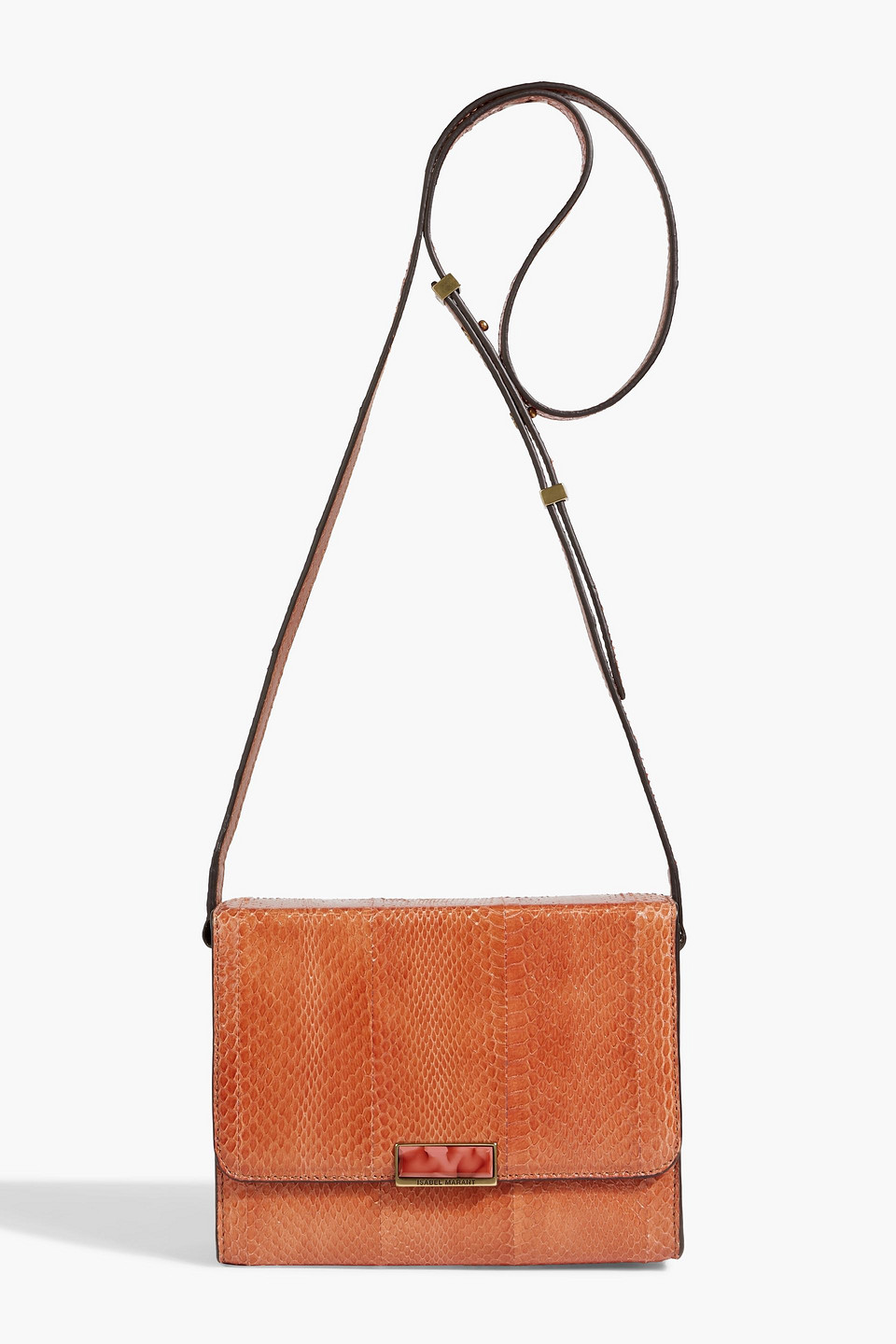 Isabel Marant Caissie Watersnake Cross-body Bag In Tan