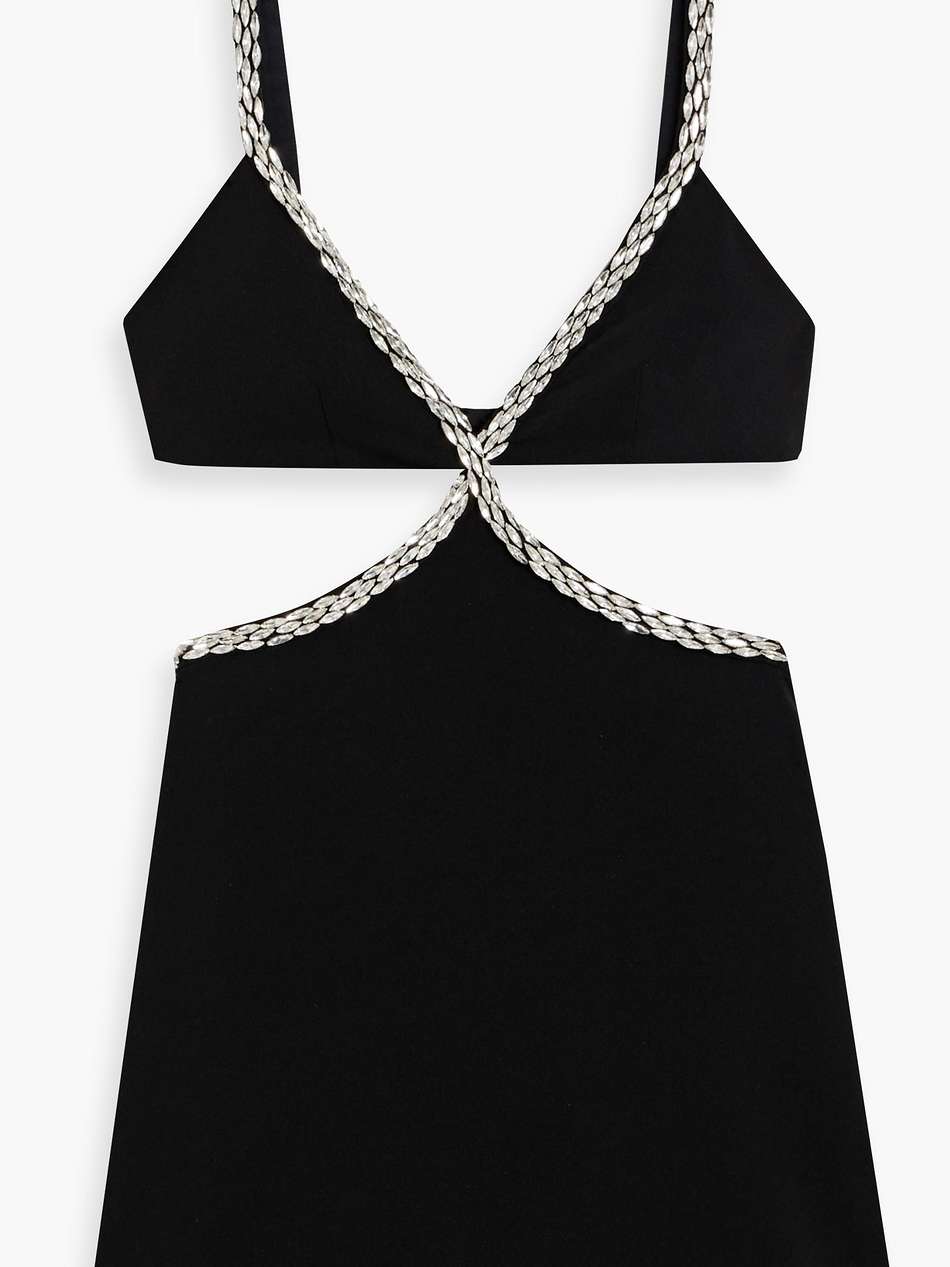 sharlene crystal-embellished cutout crepe mini dress