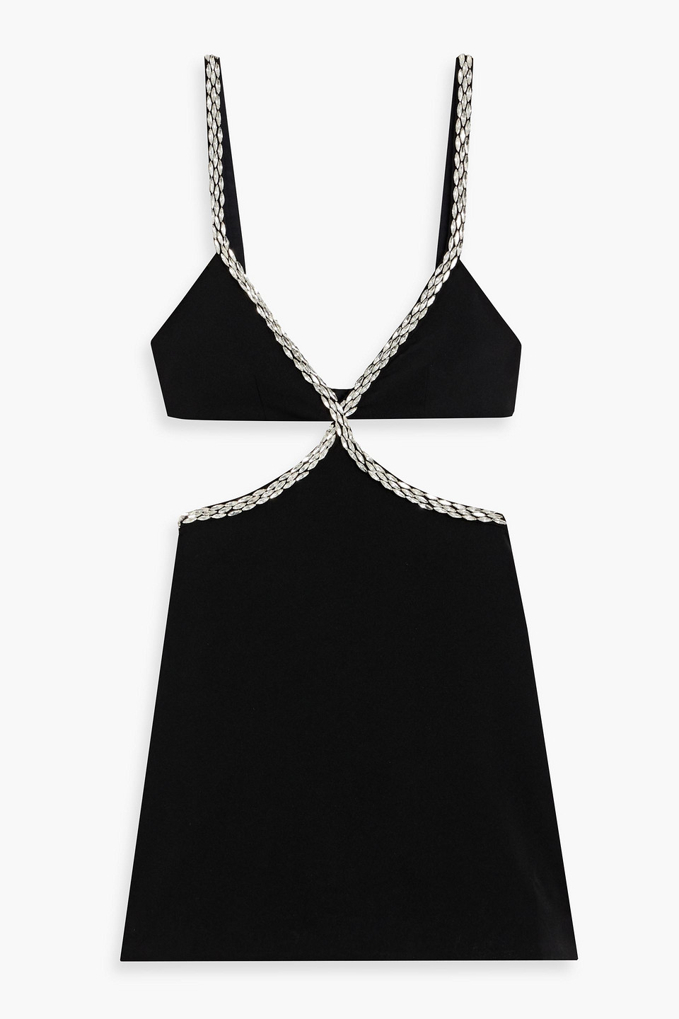 Retroféte Cut-out Sharlene Minidress With Jewel Details In Black