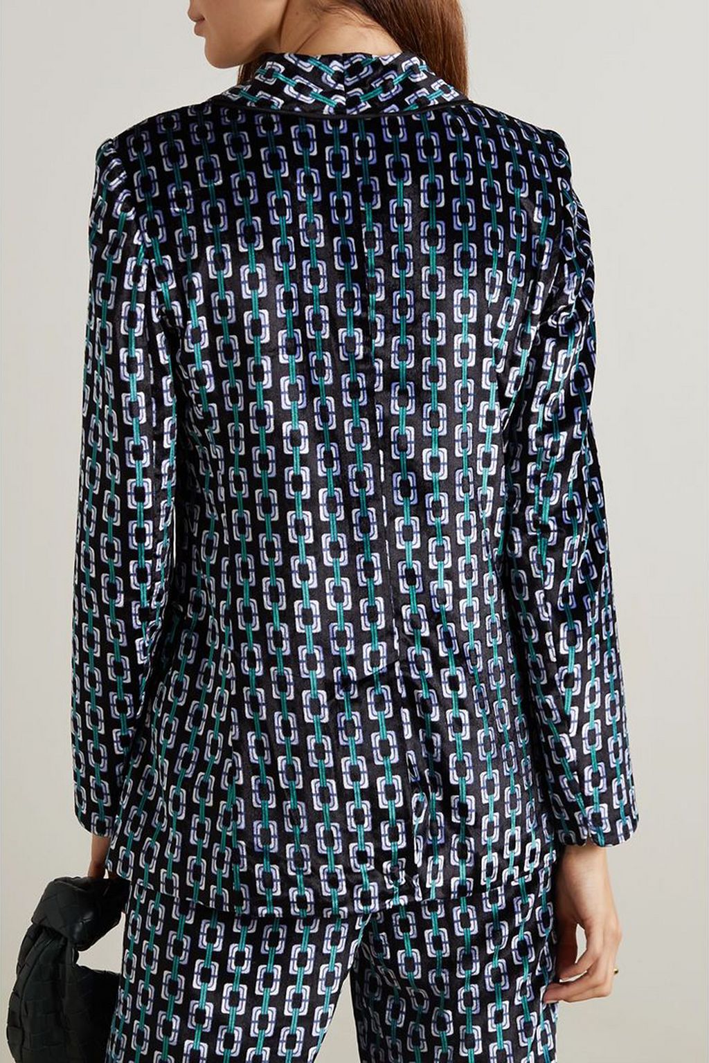 DIANE VON FURSTENBERG Chiana double-breasted printed velvet blazer