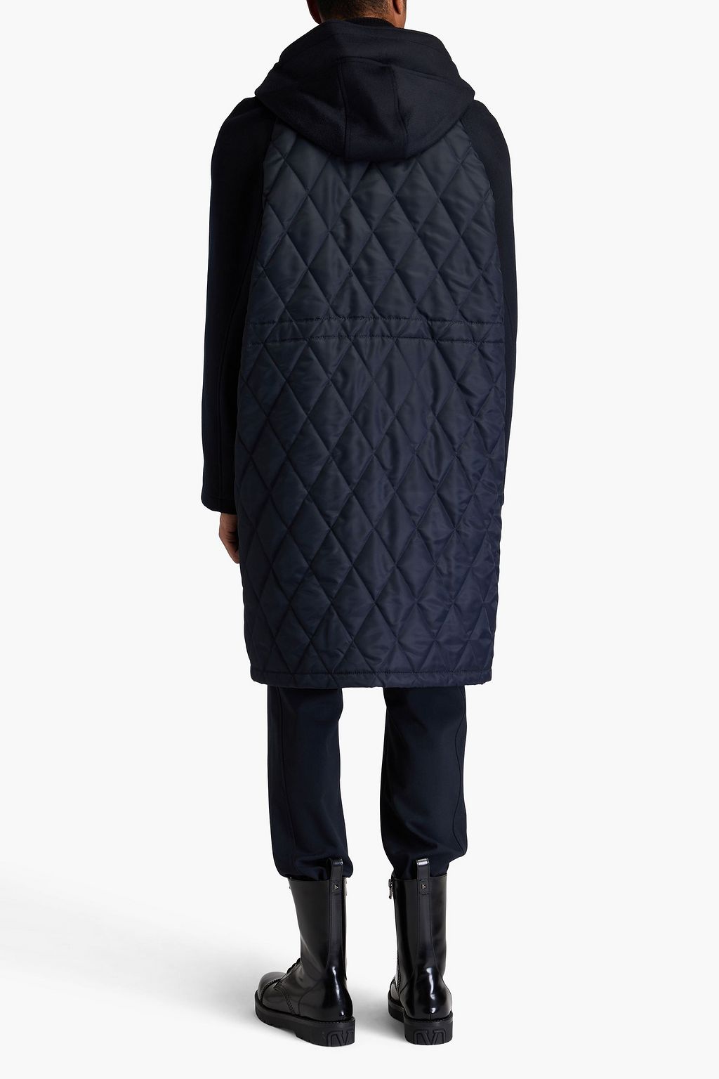 EMPORIO ARMANI 브러시드 울 혼방 펠트 & 트윌 코트