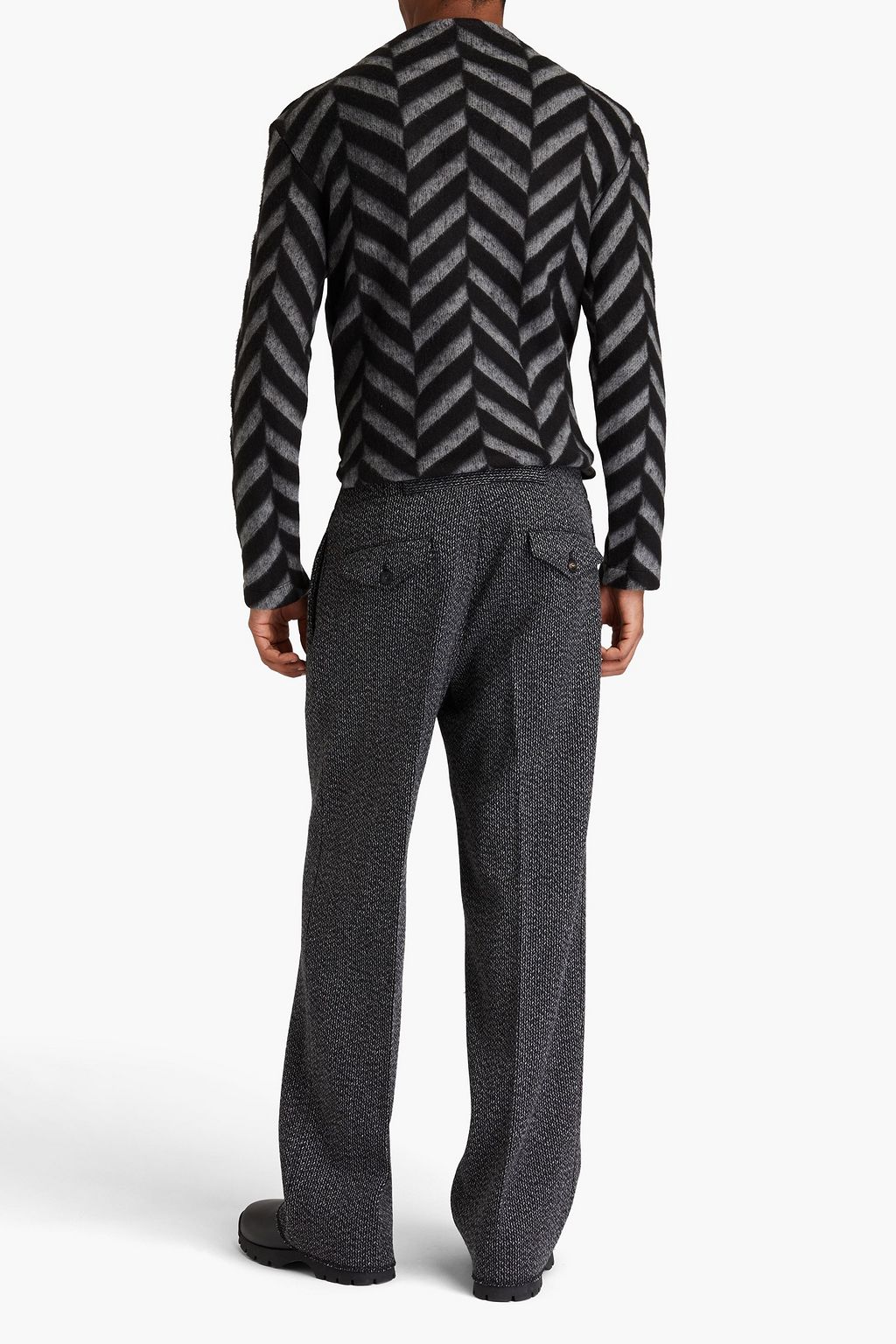 EMPORIO ARMANI Wool-blend tweed pants