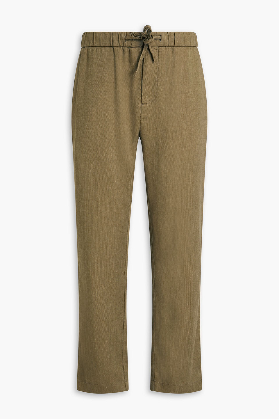 Frescobol Carioca Oscar Linen And Cotton-blend Twill Chinos In Sage Green