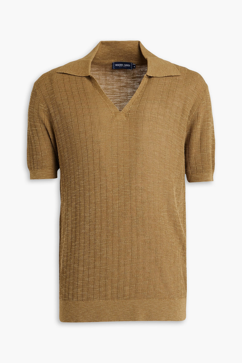 Joaquin ribbed cotton-blend polo shirt
