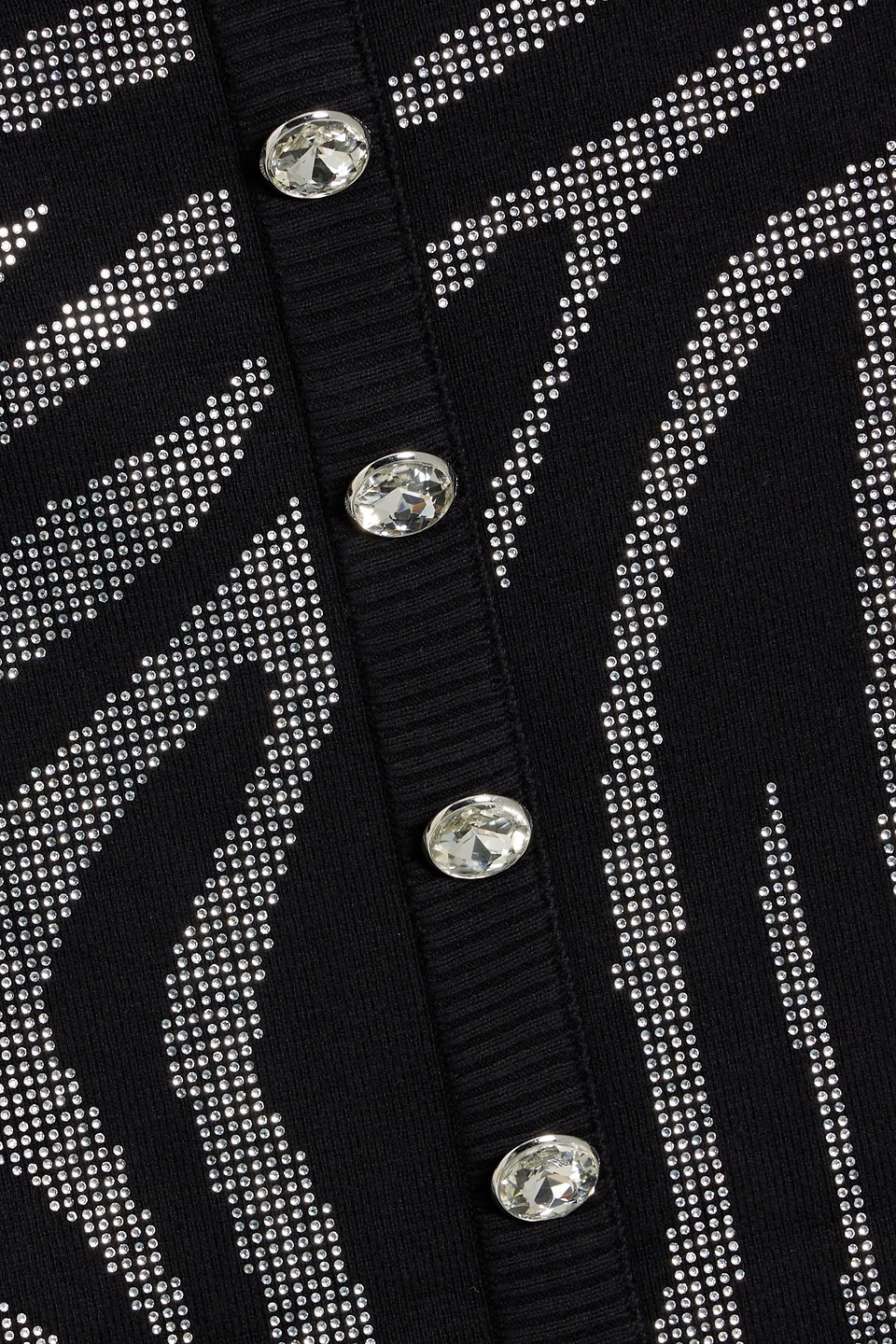 Shop Retroféte Elvira Crystal-embellished Cotton And Cashmere-blend Mini Dress In Black