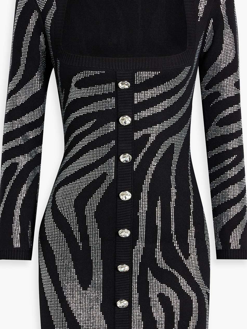 elvira crystal-embellished cotton and cashmere-blend mini dress