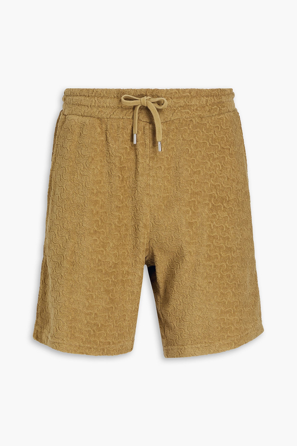 Augusto cotton-terry jacquard drawstring shorts