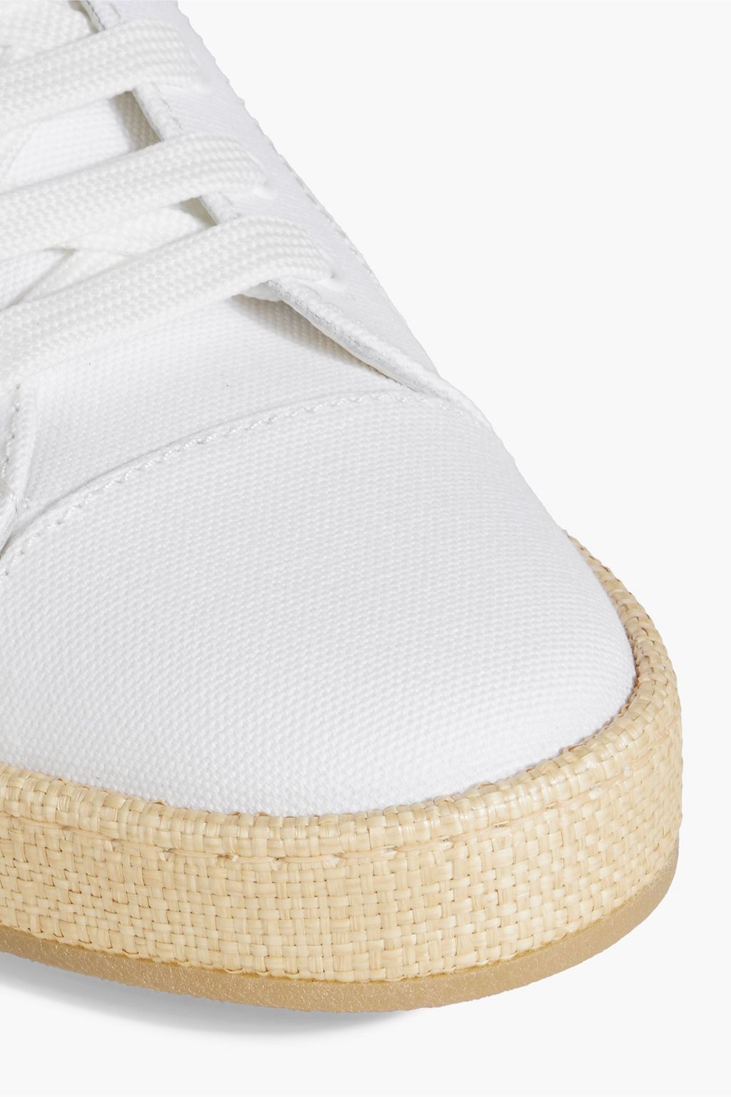 GIUSEPPE ZANOTTI GZ City faux raffia-trimmed leather and canvas sneakers