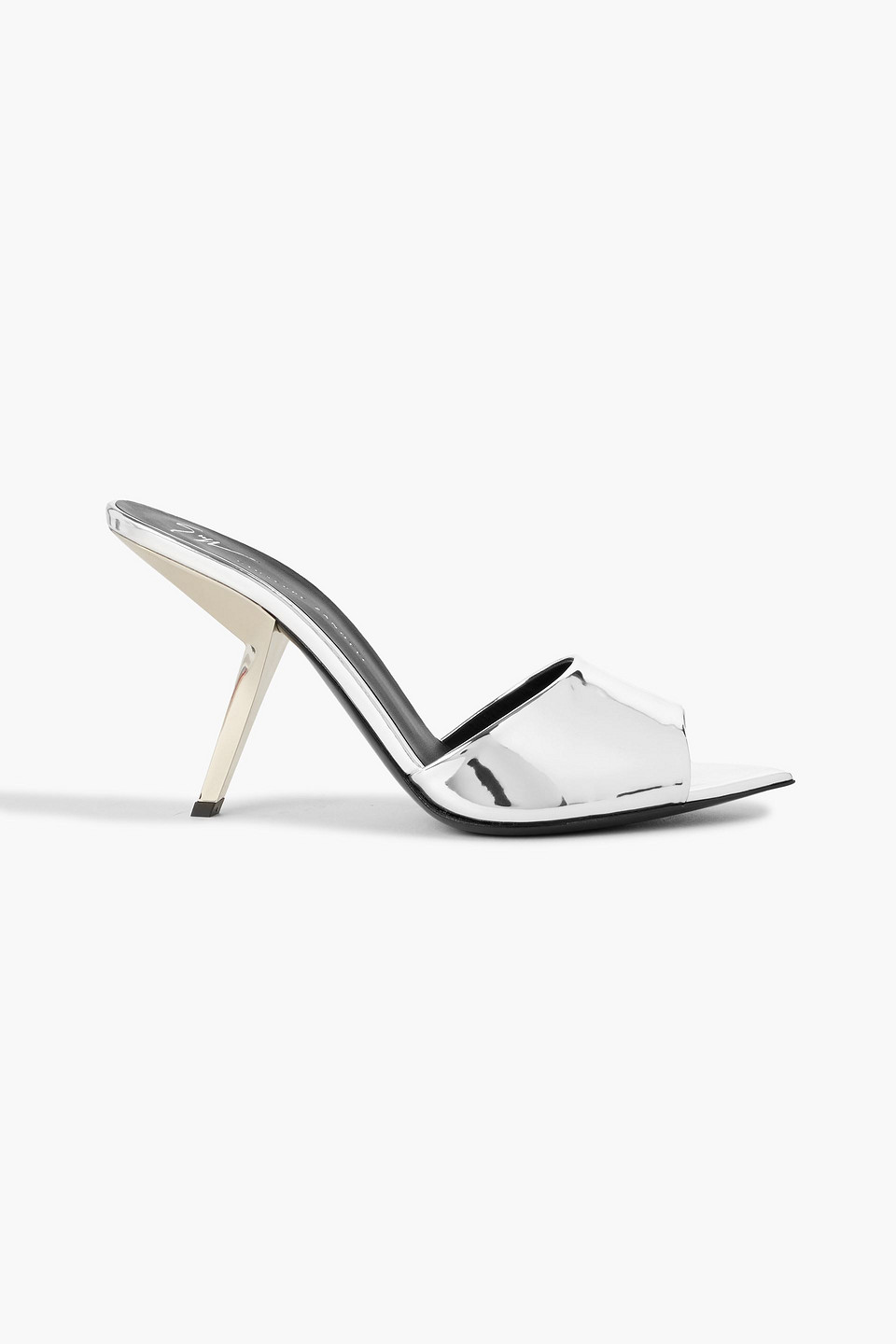 Giuseppe Zanotti Mystero Mirrored-leather Mules In Silver