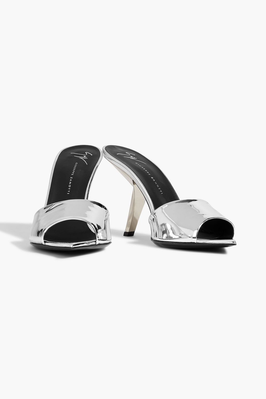 GIUSEPPE ZANOTTI Flavienne mirrored-leather platform sandals GIUSEPPE ZANOTTI Flavienne mirrored-leather platform sandals