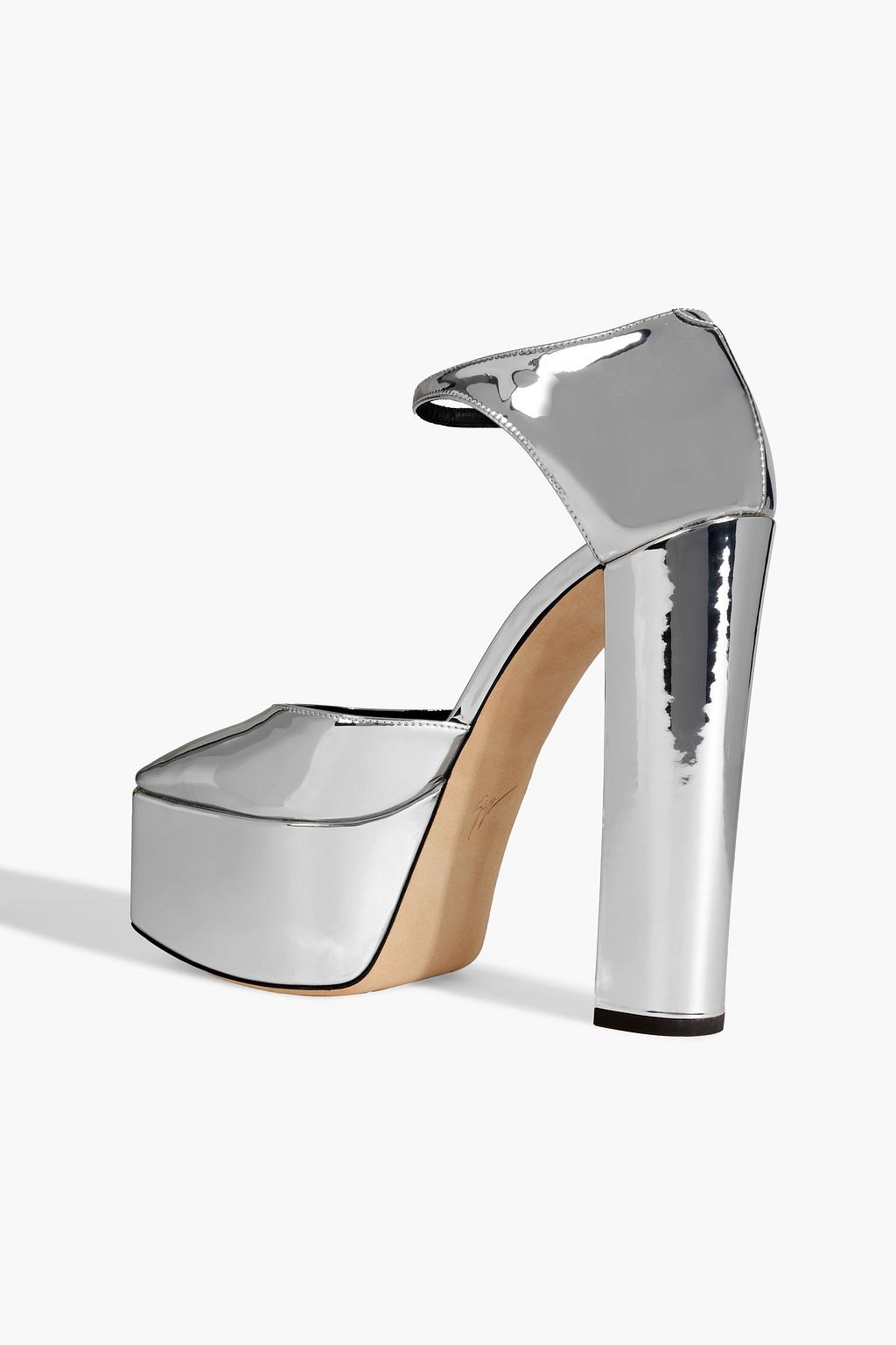 GIUSEPPE ZANOTTI Bebe mirrored-leather platform pumps