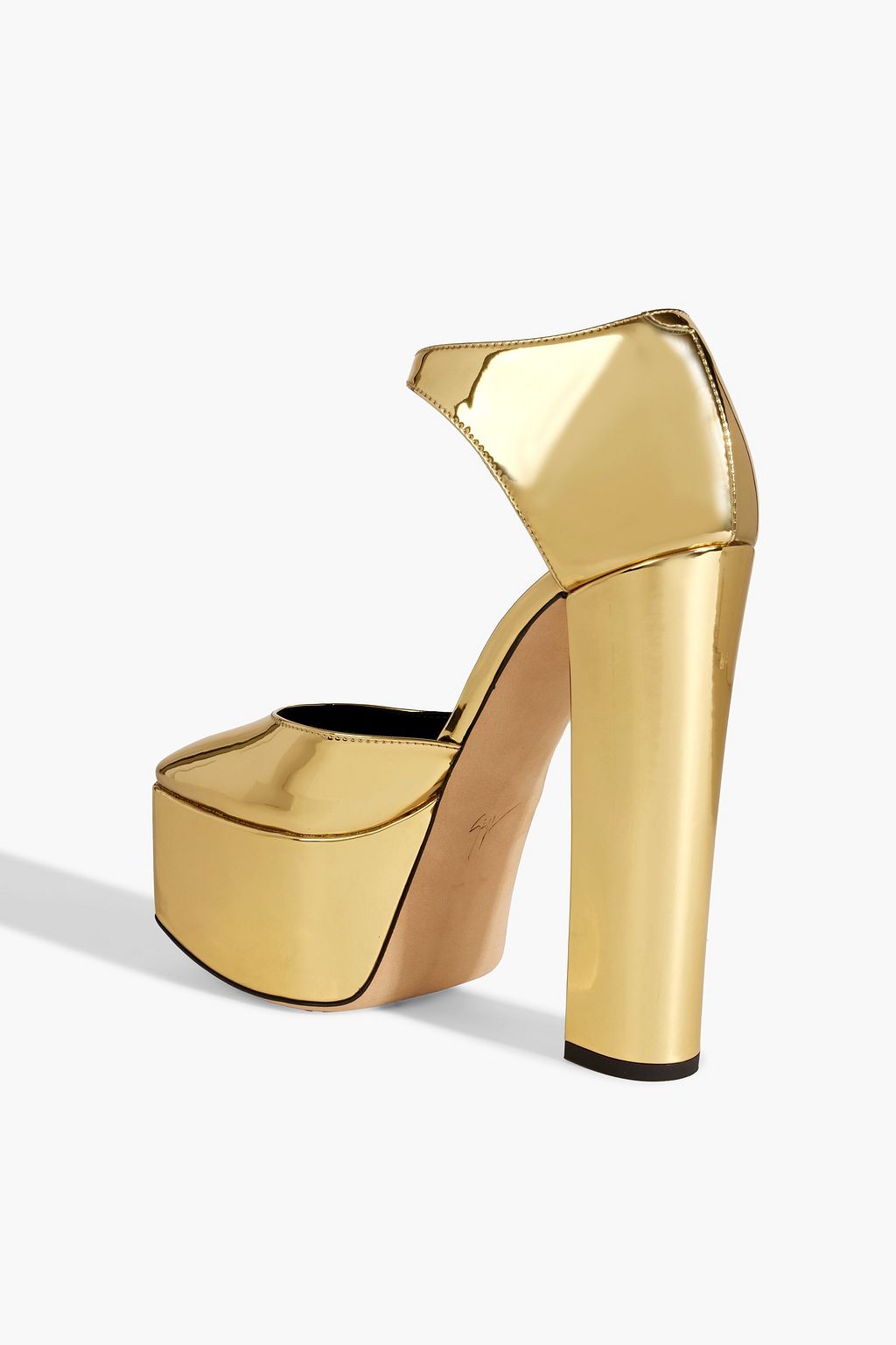 GIUSEPPE ZANOTTI Bebe mirrored-leather platform pumps
