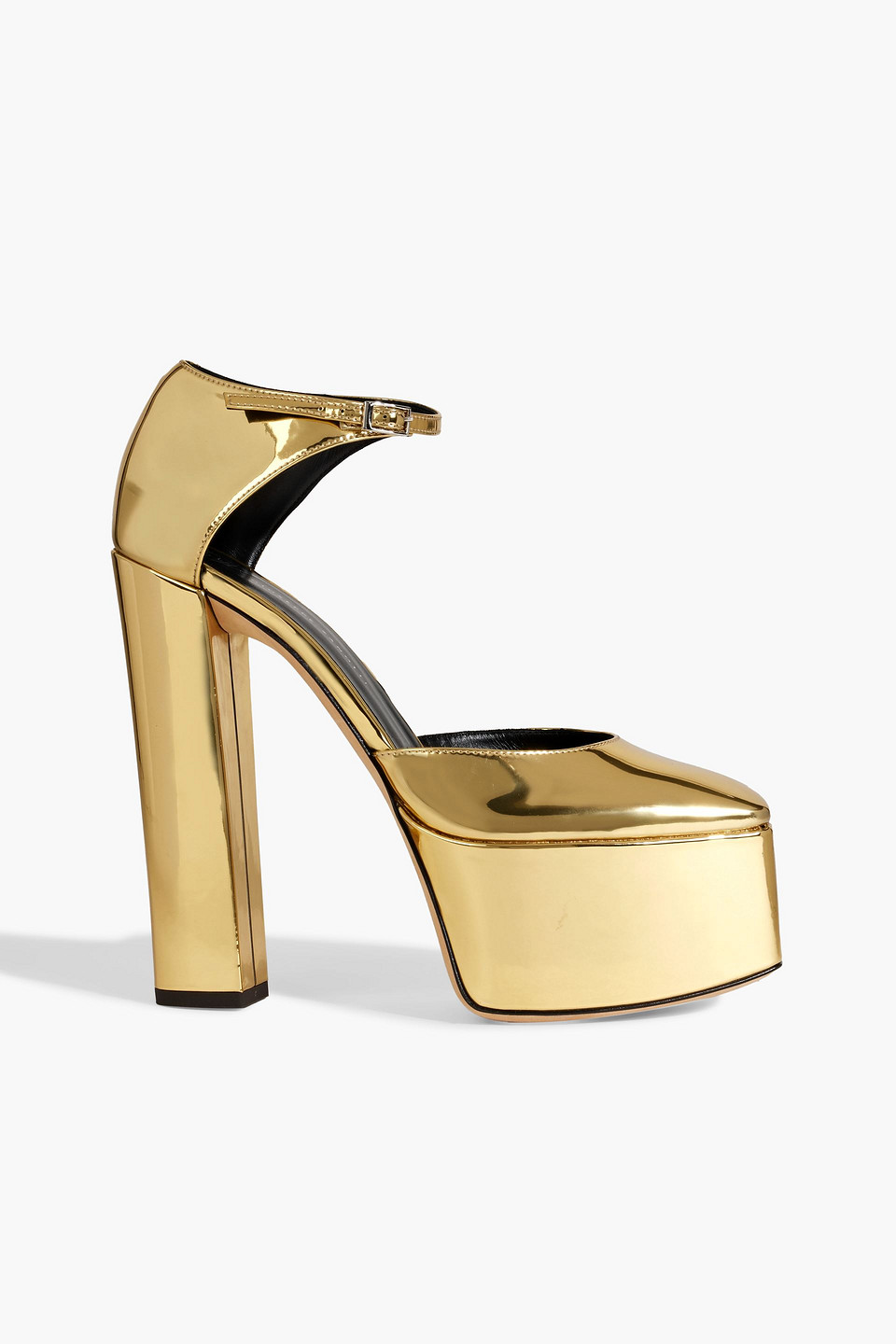 Giuseppe Zanotti Bebe Mirrored-leather Platform Pumps In Gold