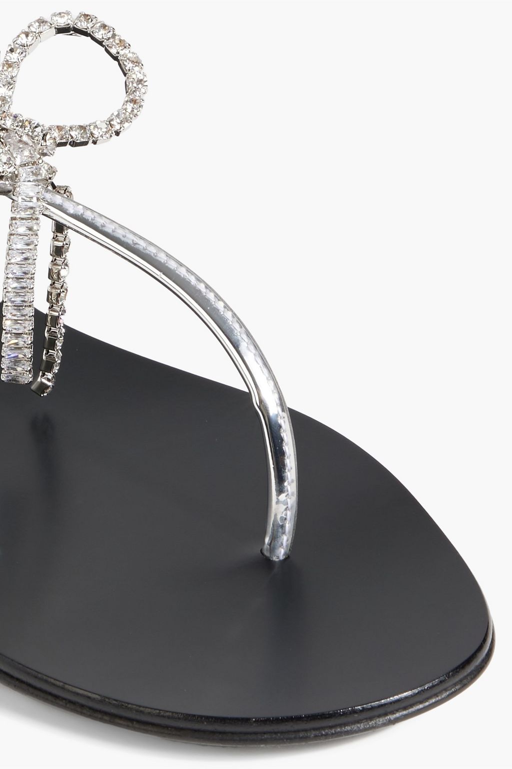 GIUSEPPE ZANOTTI Crystal-embellished mirrored-leather sandals