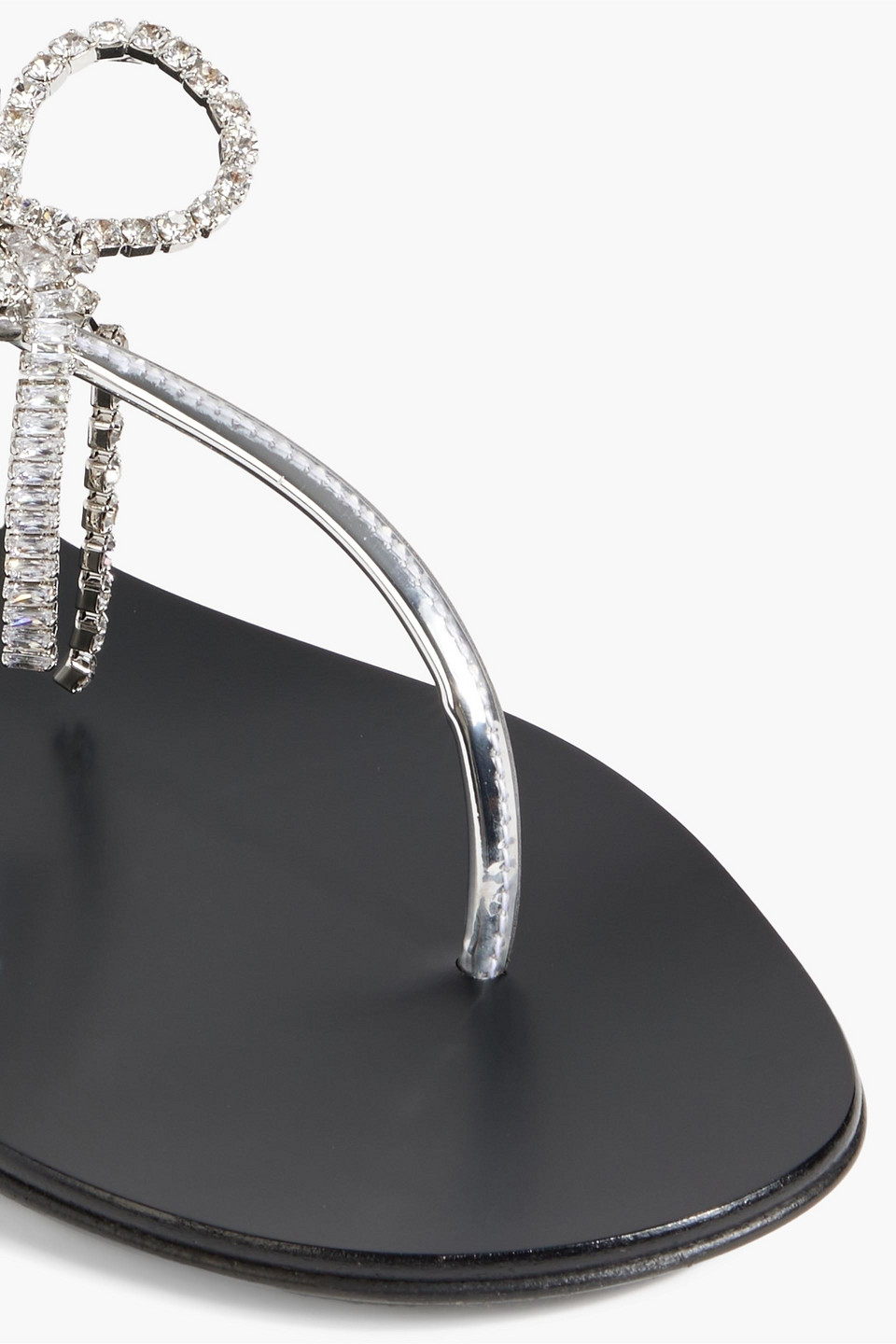 Giuseppe Zanotti Crystal-embellished Mirrored-leather Sandals In Silver