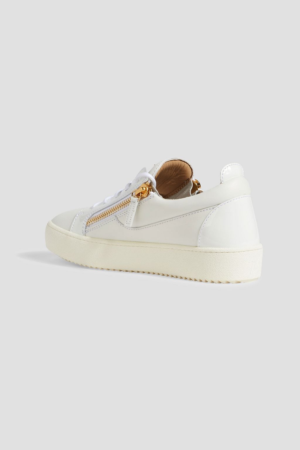 GIUSEPPE ZANOTTI Zip-detailed leather sneakers