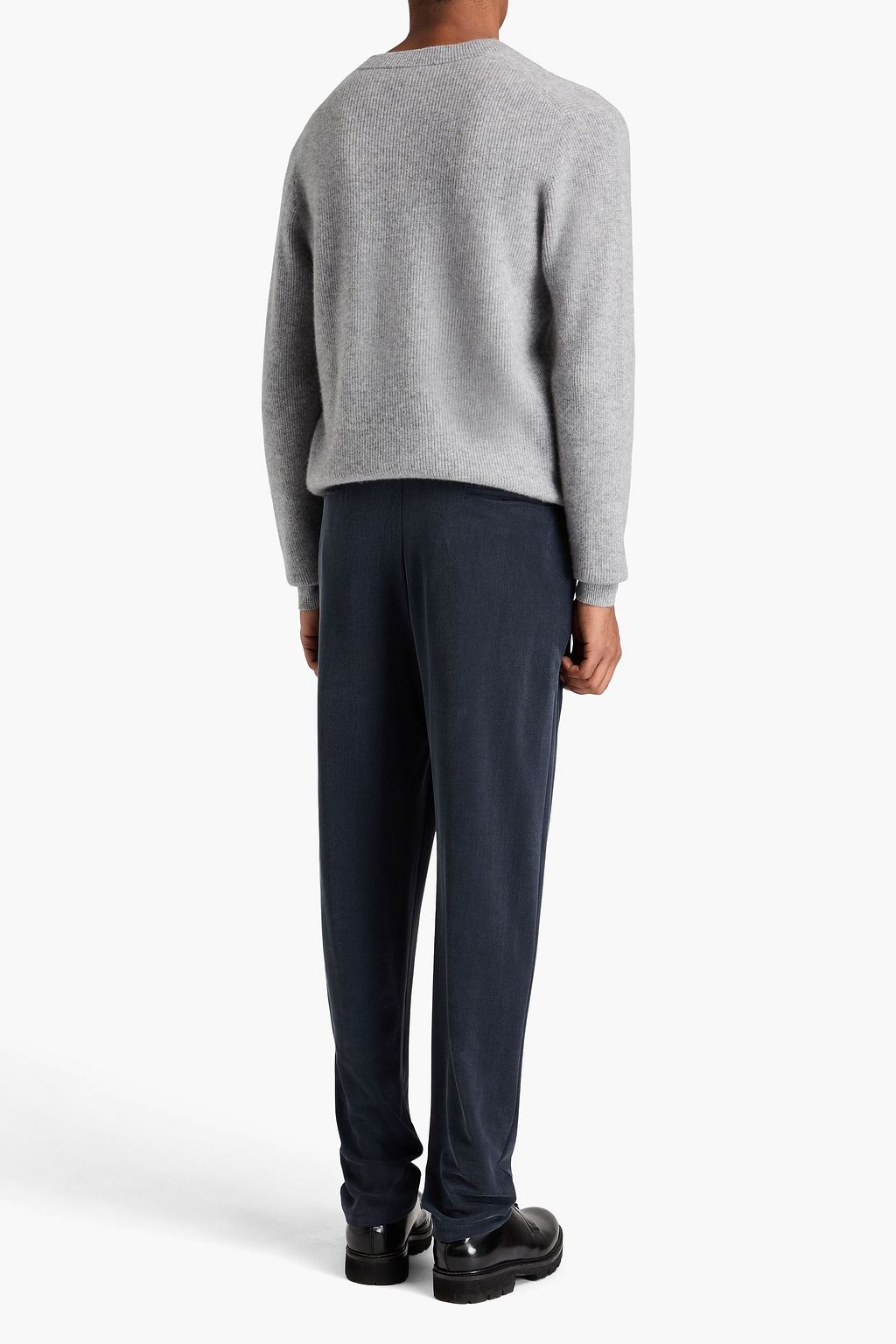 GIORGIO ARMANI キュプラ混ツイル テーパードパンツ