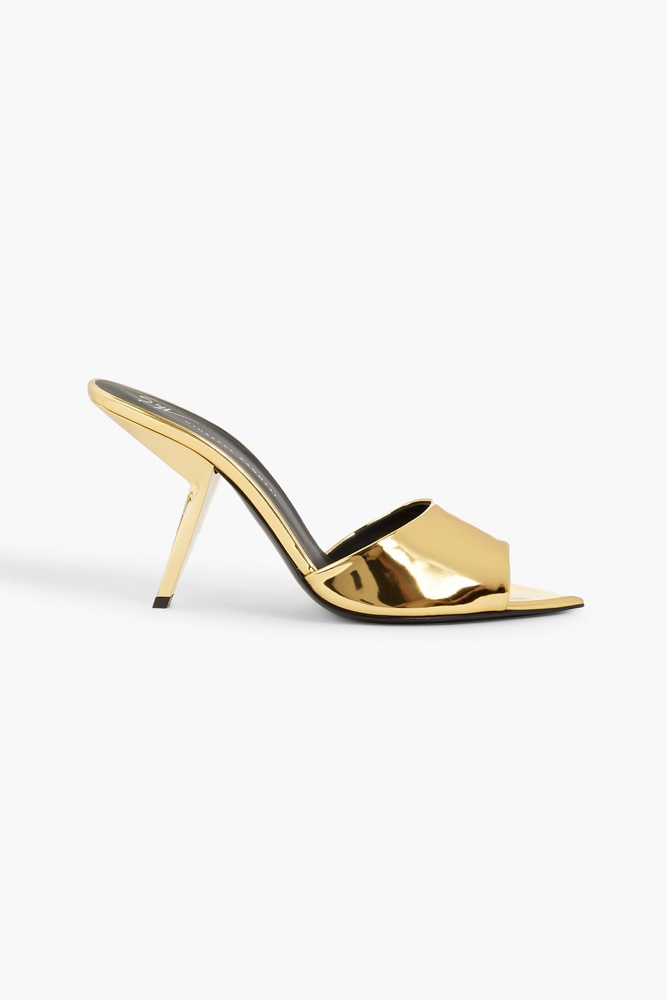 Giuseppe Zanotti Mystero Faux Mirrored-leather Mules In Gold