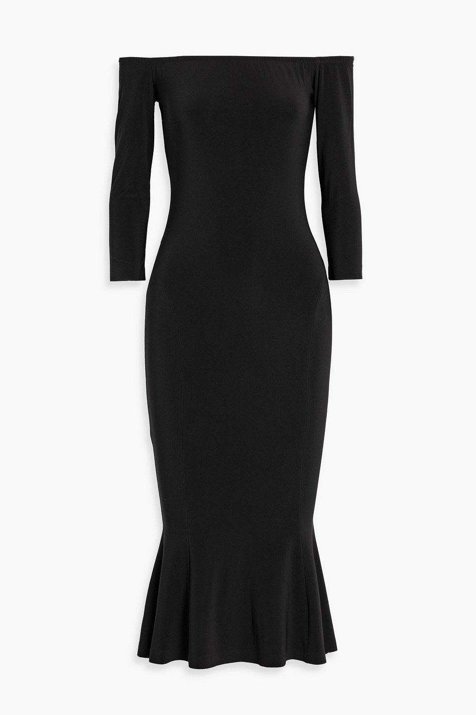 Norma Kamali Norma Kulture Off The Shoulder Fishtail Gown In Black