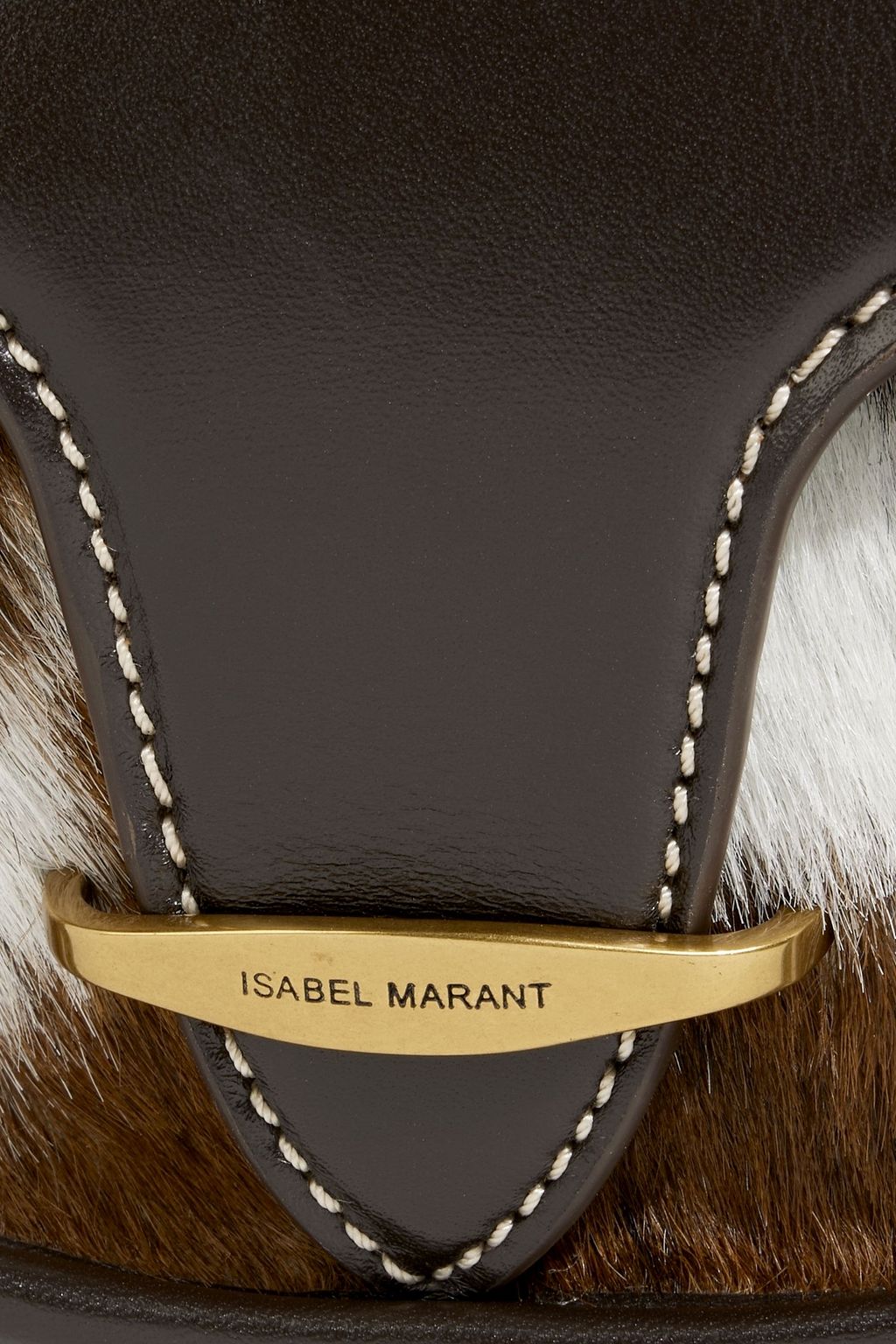 ISABEL MARANT Botsy leather-trimmed calf hair cross-body bag