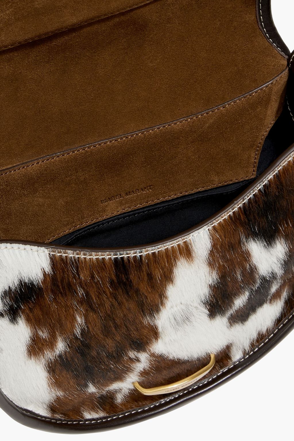 ISABEL MARANT Botsy leather-trimmed calf hair cross-body bag