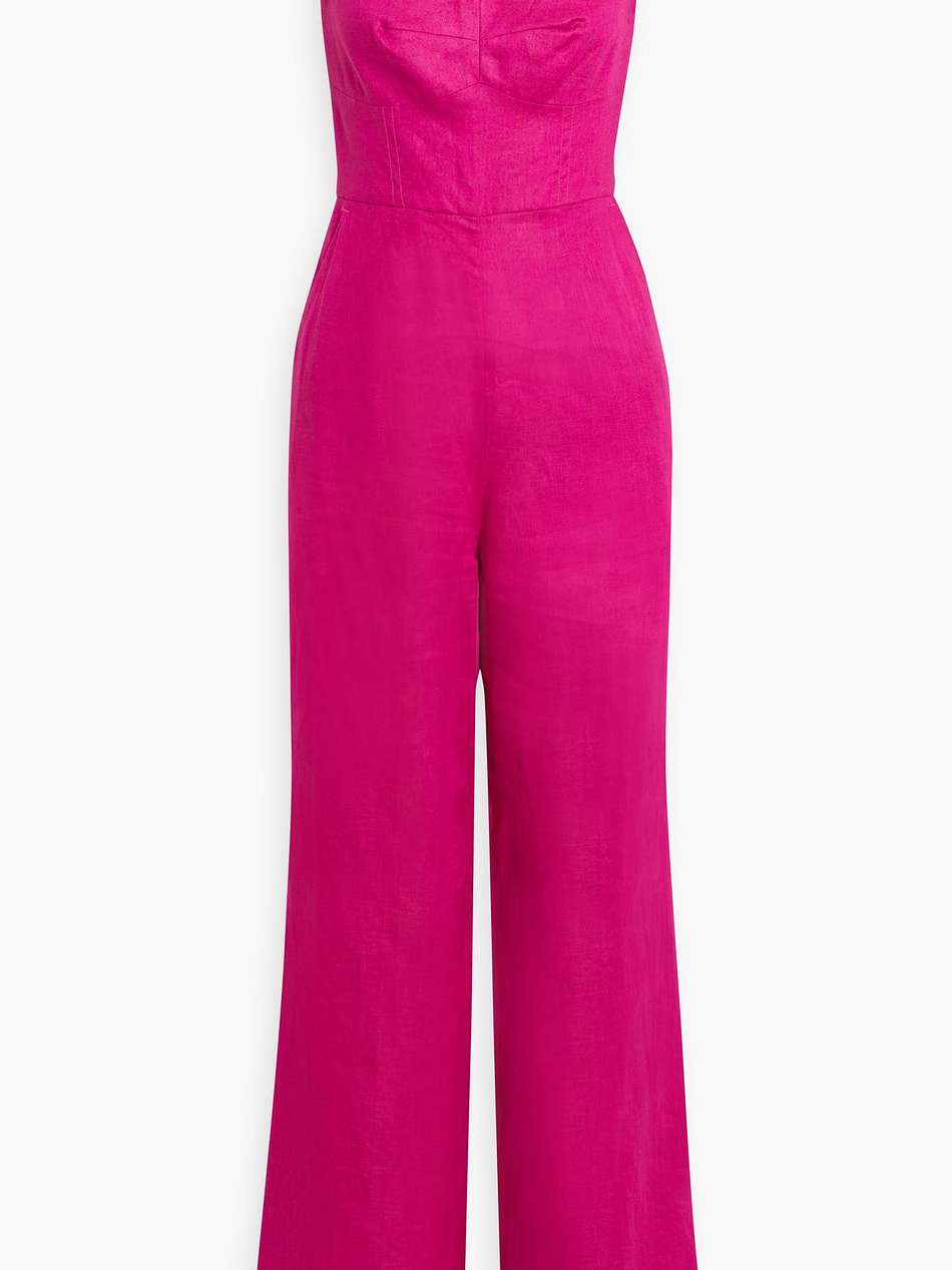 rachel linen wide-leg jumpsuit