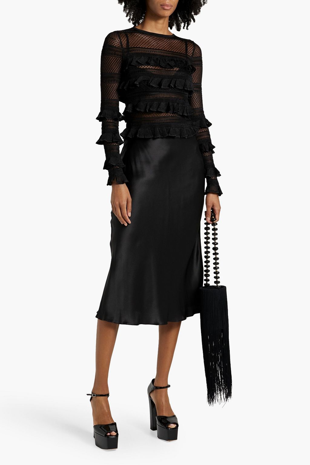 ZIMMERMANN Ruffled crochet-knit top