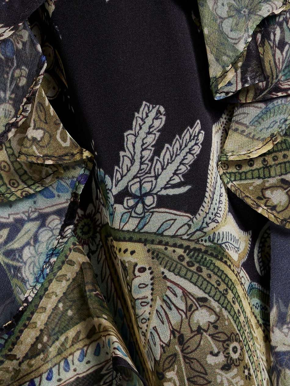ruffled printed chiffon dress