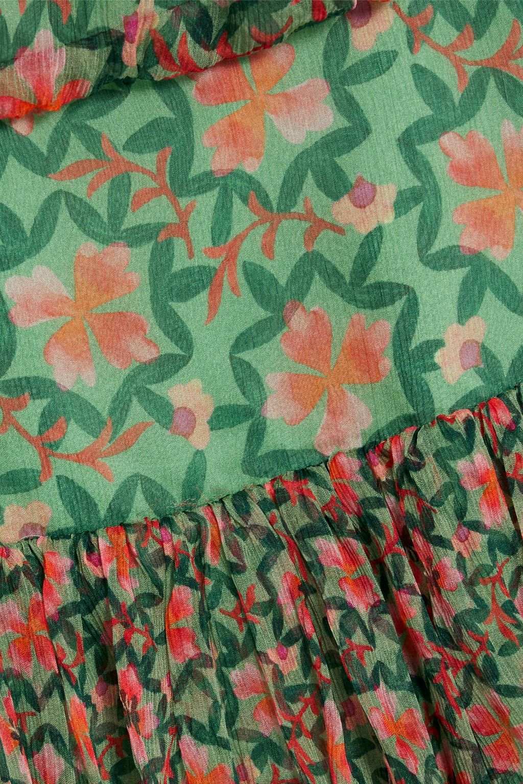 SALONI Ava printed silk-georgette mini dress