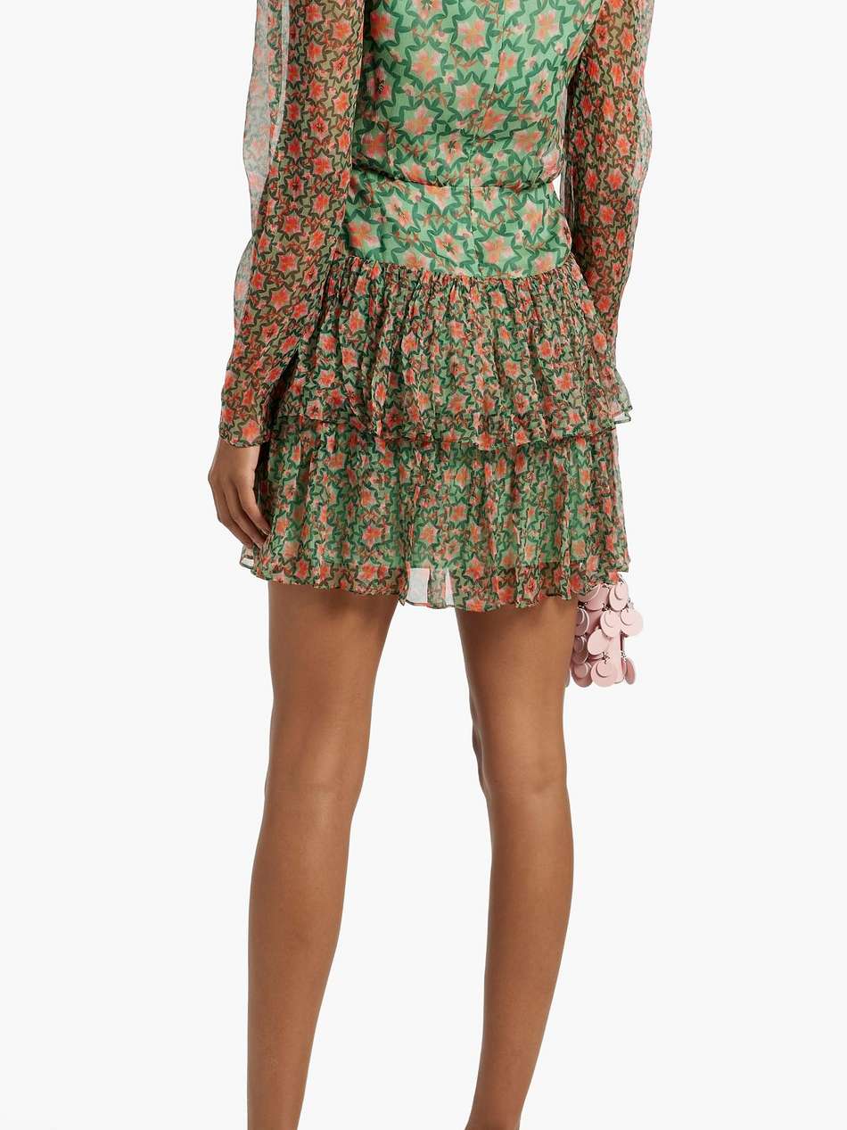ava printed silk-georgette mini dress